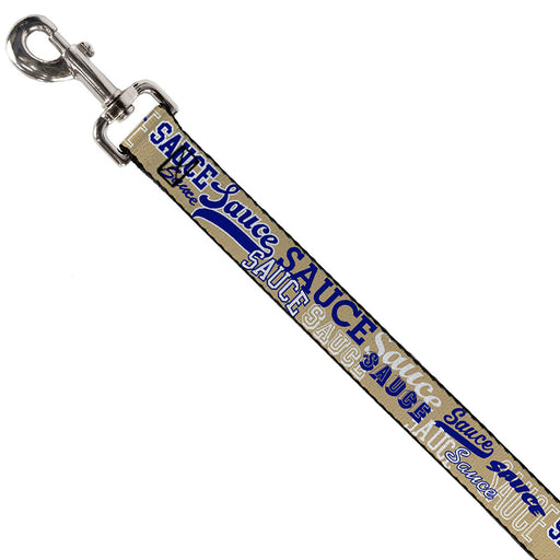 Dog Leash - SAUCE Typography Collage Tan/White/Blue Dog Leashes Buckle-Down   