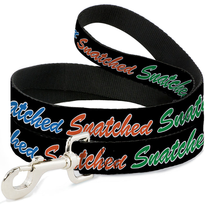 Dog Leash - SNATCHED Script Black/Multi Color Dog Leashes Buckle-Down   