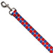 Dog Leash - Smiley Sad Face Checker Red/White/Blue Dog Leashes Buckle-Down   
