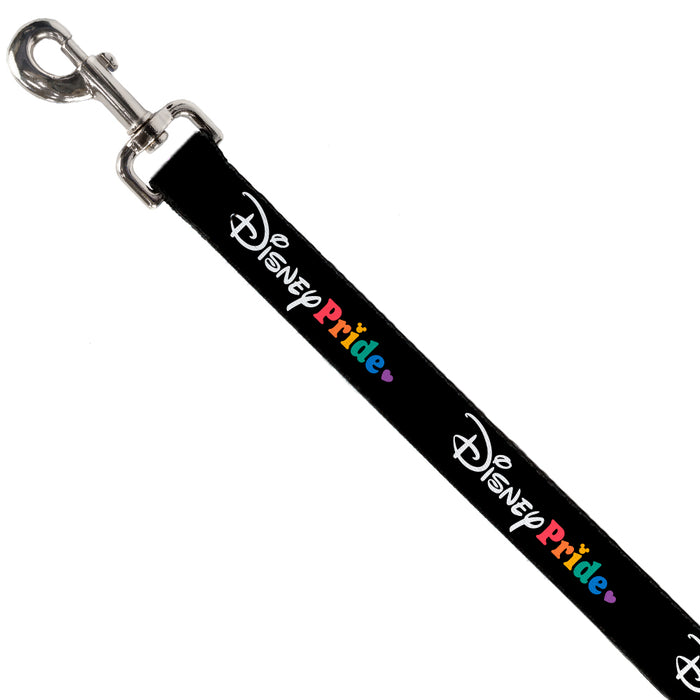 Dog Leash - DISNEY PRIDE Signature Logo Black/White/Rainbow Dog Leashes Disney   