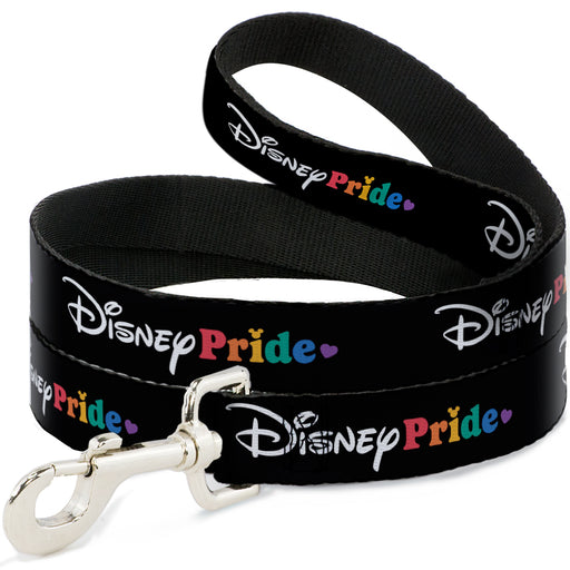 Dog Leash - DISNEY PRIDE Signature Logo Black/White/Rainbow Dog Leashes Disney   