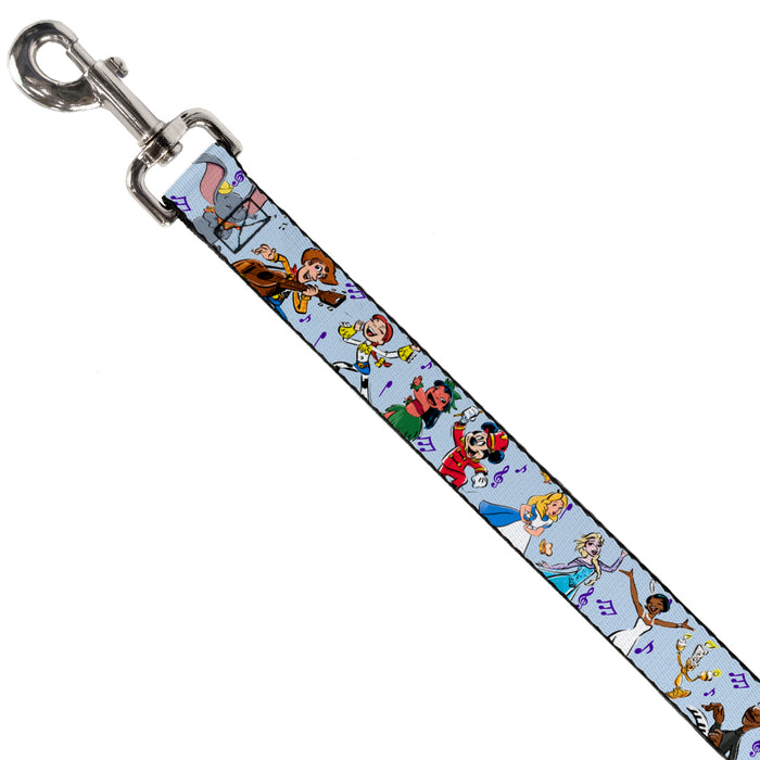 Dog Leash - Disney 100 Musical Wonder Characters and Music Notes Blues Dog Leashes Disney   
