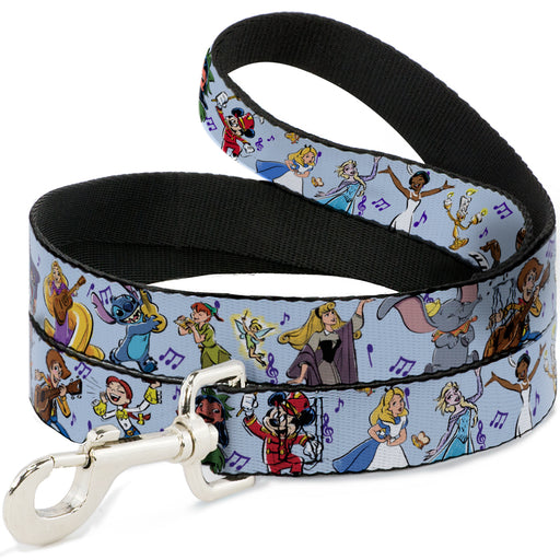 Dog Leash - Disney 100 Musical Wonder Characters and Music Notes Blues Dog Leashes Disney   