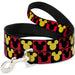 Dog Leash - Mickey Mouse Ears Icon Blocks Red/Black/Yellow Dog Leashes Disney   