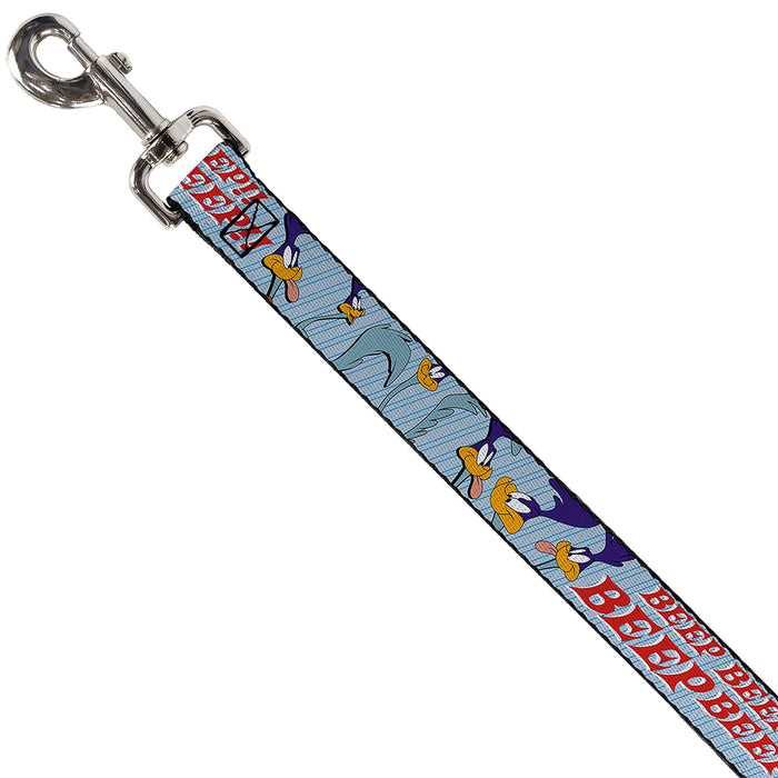 Dog Leash - MEEP MEEP!! w/Road Runner Poses Baby Blue Dog Leashes Looney Tunes   