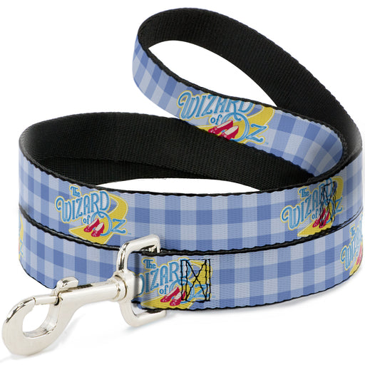 Dog Leash - THE WIZARD OF OZ Logo Gingham Checker Blues Dog Leashes Warner Bros. Movies   