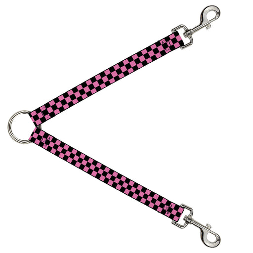 Dog Leash Splitter - Checker Black/Pink Dog Leash Splitters Buckle-Down   