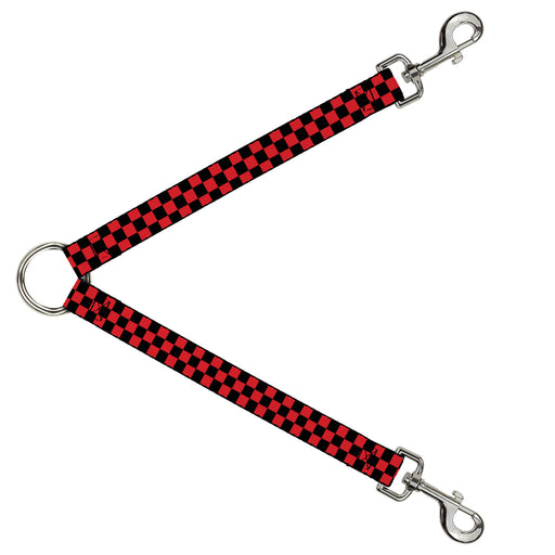 Dog Leash Splitter - Checker Black/Red Dog Leash Splitters Buckle-Down   