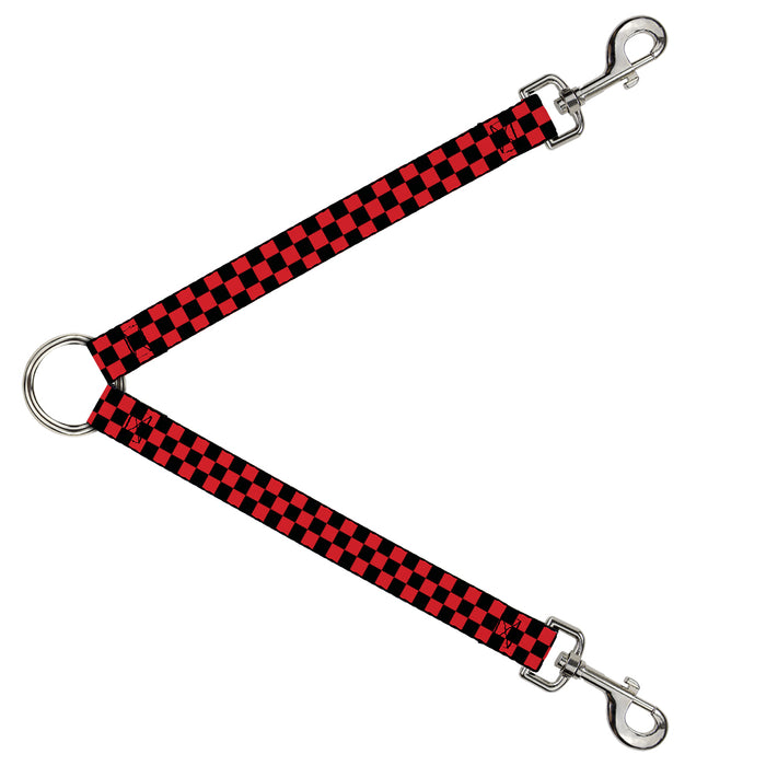 Dog Leash Splitter - Checker Black/Red Dog Leash Splitters Buckle-Down   