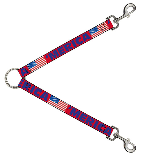 Dog Leash Splitter - 'MERICA/US Flag Red/Blue/White Dog Leash Splitters Buckle-Down   