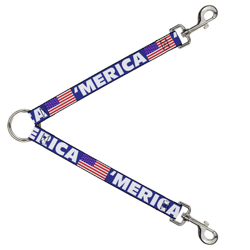 Dog Leash Splitter - MERICA/US Flag Blue/White/Red Dog Leash Splitters Buckle-Down   