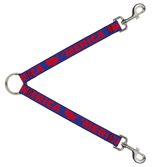 Dog Leash Splitter - 'MERICA/USA Silhouette Blue/Red Dog Leash Splitters Buckle-Down   