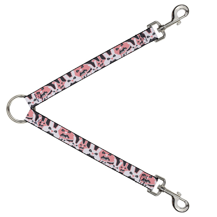 Dog Leash Splitter - Angry Bunnies Gray/Pinks Dog Leash Splitters Buckle-Down   