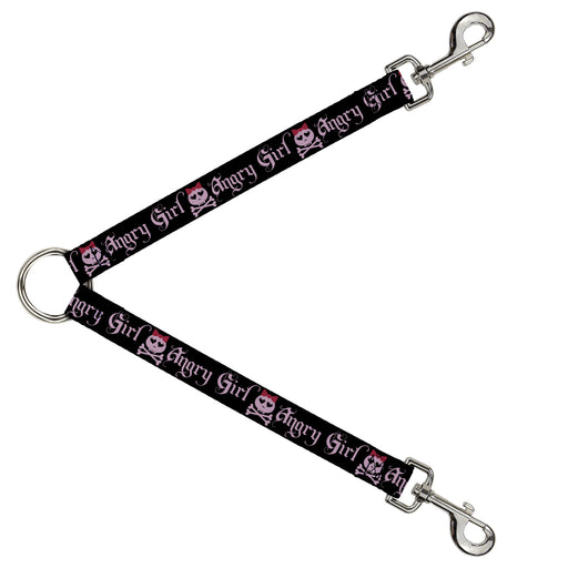 Dog Leash Splitter - Angry Girl Black/Pink Dog Leash Splitters Buckle-Down   