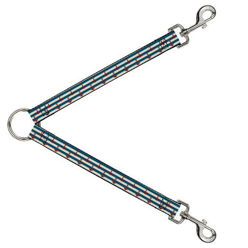 Dog Leash Splitter - Anchors w/Stripes White/Blue/Red Dog Leash Splitters Buckle-Down   