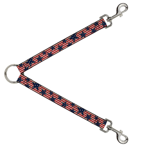 Dog Leash Splitter - Americana Stars & Stripes Red/White/Blue/White Dog Leash Splitters Buckle-Down   