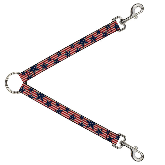 Dog Leash Splitter - Americana Stars & Stripes Red/White/Blue/White Dog Leash Splitters Buckle-Down   