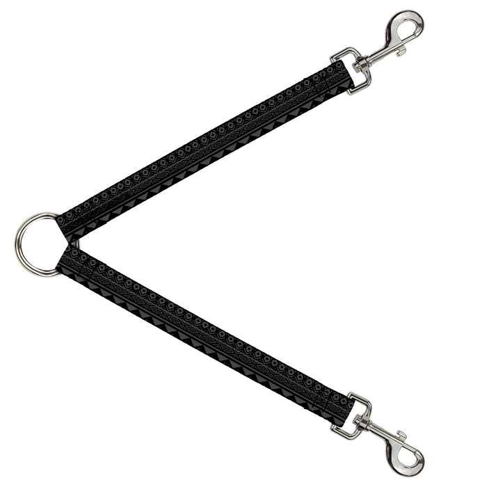 Dog Leash Splitter - Aztec Pattern1 Gray/Black Dog Leash Splitters Buckle-Down   