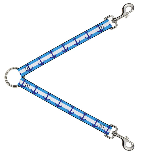 Dog Leash Splitter - Anchor/Stripe Blues/White Dog Leash Splitters Buckle-Down   