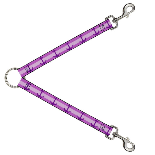 Dog Leash Splitter - Anchor/Stripe Pinks/Purple Dog Leash Splitters Buckle-Down   