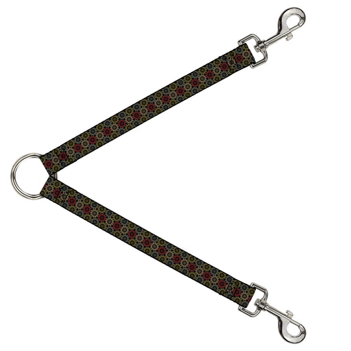 Dog Leash Splitter - Aboriginal Black/Cream/Multi Color Dog Leash Splitters Buckle-Down   