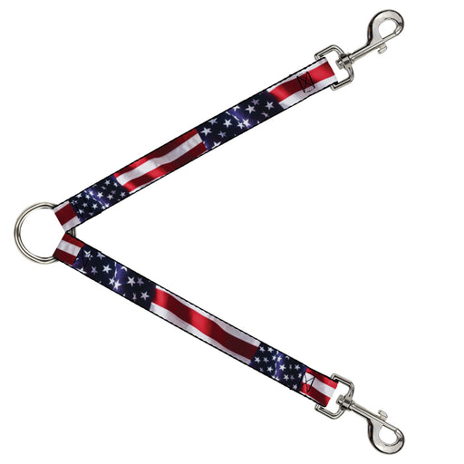 Dog Leash Splitter - American Flag Vivid CLOSE-UP Dog Leash Splitters Buckle-Down   