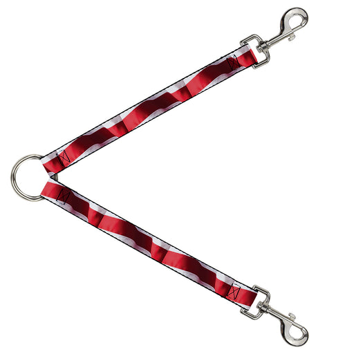 Dog Leash Splitter - American Flag Vivid Stripes C/U Red/White Dog Leash Splitters Buckle-Down   