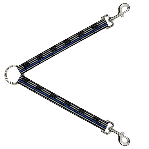 Dog Leash Splitter - Thin Blue Line Flag Weathered Black/Gray/Blue Dog Leash Splitters Buckle-Down   