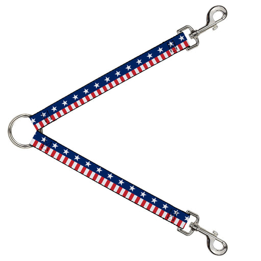 Dog Leash Splitter - Americana Stars & Stripes2 Blue/White/Red/White Dog Leash Splitters Buckle-Down   