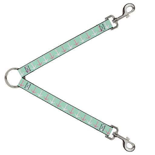 Dog Leash Splitter - Anchor2 C/U Green/Pink/White Dog Leash Splitters Buckle-Down   