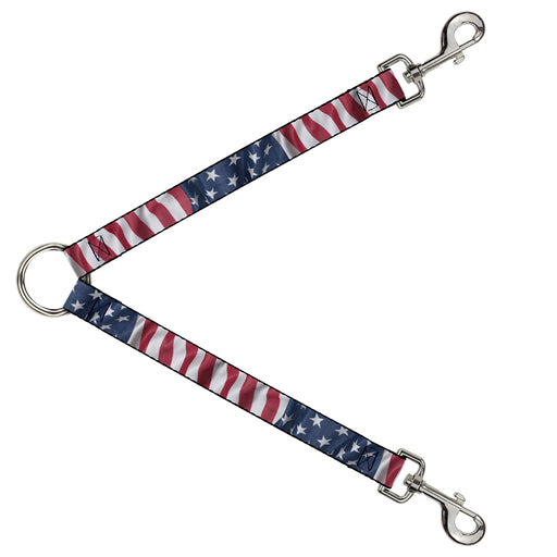 Dog Leash Splitter - American Flag Vertical C/U Dog Leash Splitters Buckle-Down   