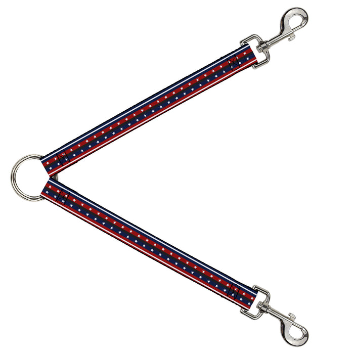 Dog Leash Splitter - Americana Stripe w/Stars2 Blue/Red/White Dog Leash Splitters Buckle-Down   