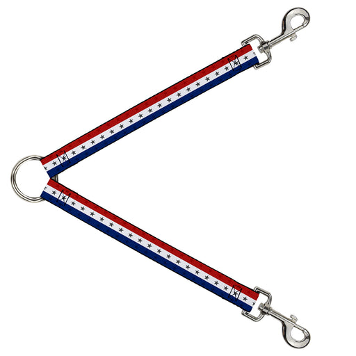 Dog Leash Splitter - Americana Star Stripes Red/White/Blue Dog Leash Splitters Buckle-Down   