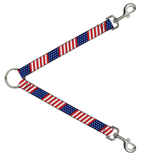 Dog Leash Splitter - American Flag Diagonal Dog Leash Splitters Buckle-Down   