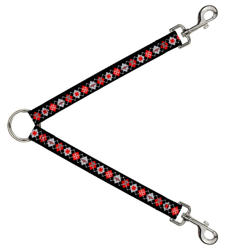 Dog Leash Splitter - BD Argyle Black/Red/Gray Dog Leash Splitters Buckle-Down   