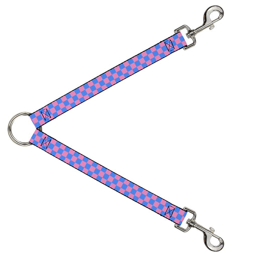 Dog Leash Splitter - Checker Baby Pink/Baby Blue Dog Leash Splitters Buckle-Down   