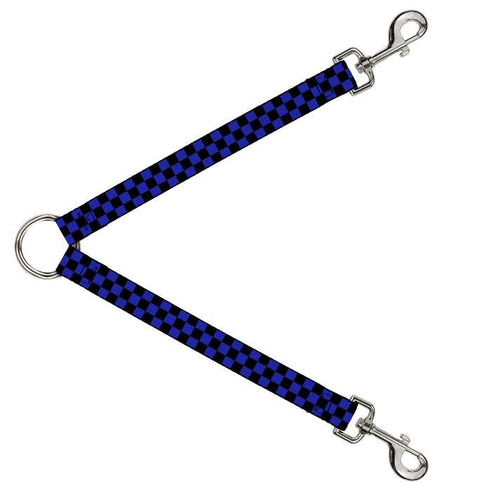 Dog Leash Splitter - Checker Black/Neon Blue Dog Leash Splitters Buckle-Down   