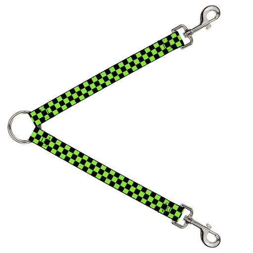 Dog Leash Splitter - Checker Black/Neon Green Dog Leash Splitters Buckle-Down   