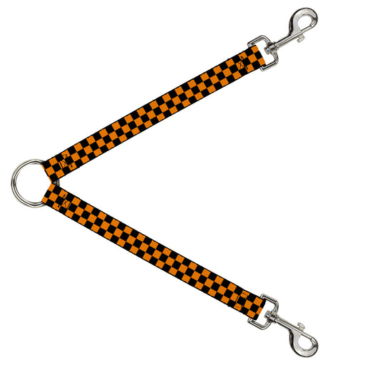 Dog Leash Splitter - Checker Black/Neon Orange Dog Leash Splitters Buckle-Down   