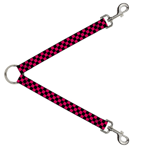 Dog Leash Splitter - Checker Black/Neon Pink Dog Leash Splitters Buckle-Down   