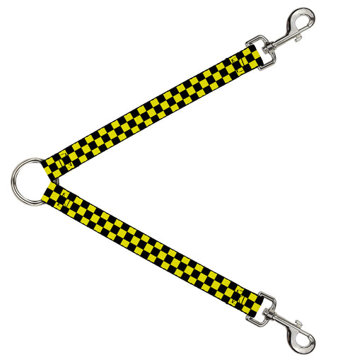 Dog Leash Splitter - Checker Black/Neon Yellow Dog Leash Splitters Buckle-Down   