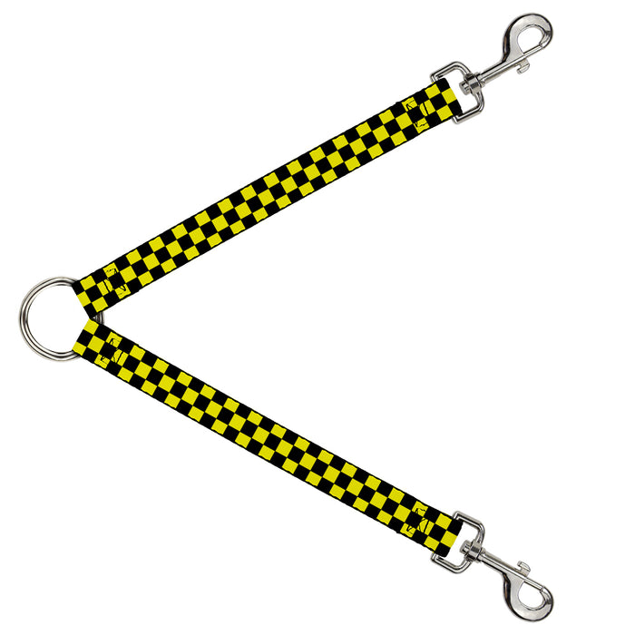 Dog Leash Splitter - Checker Black/Neon Yellow Dog Leash Splitters Buckle-Down   