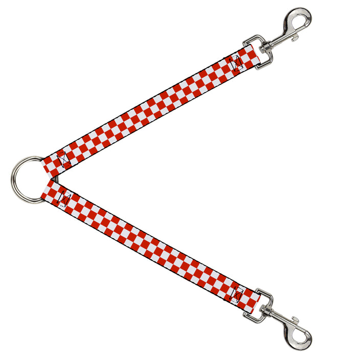 Dog Leash Splitter - Checker Red/White Dog Leash Splitters Buckle-Down   