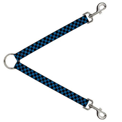 Dog Leash Splitter - Checker Black/Turquoise Dog Leash Splitters Buckle-Down   