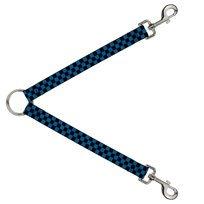 Dog Leash Splitter - Checker Black/Turquoise Dog Leash Splitters Buckle-Down   