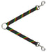 Dog Leash Splitter - Checker Stripe Black/Gray/Rasta Dog Leash Splitters Buckle-Down   
