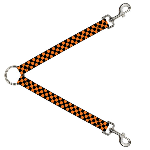 Dog Leash Splitter - Checker Orange/Blue Dog Leash Splitters Buckle-Down   