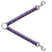 Dog Leash Splitter - Checker & Stripe Skulls Black/White/Purple Dog Leash Splitters Buckle-Down   