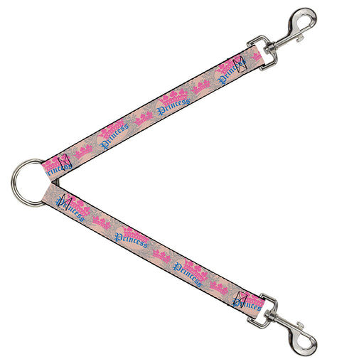 Dog Leash Splitter - Crown Princess Oval Baby Pink/Baby Blue Dog Leash Splitters Buckle-Down   