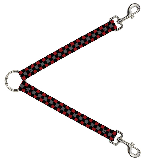Dog Leash Splitter - Checker Black/Gray/2 Red Dog Leash Splitters Buckle-Down   